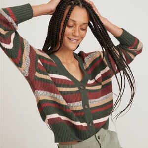 Marine Layer Robin Stripe Crop Cardigan size M